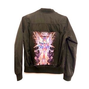 Vintage CYNIC Custom Band Patch Canvas Nylon Bomber Jacket Black Full Zip XS